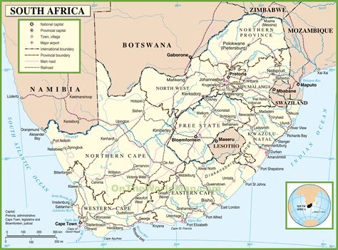 printable map of south africa.
